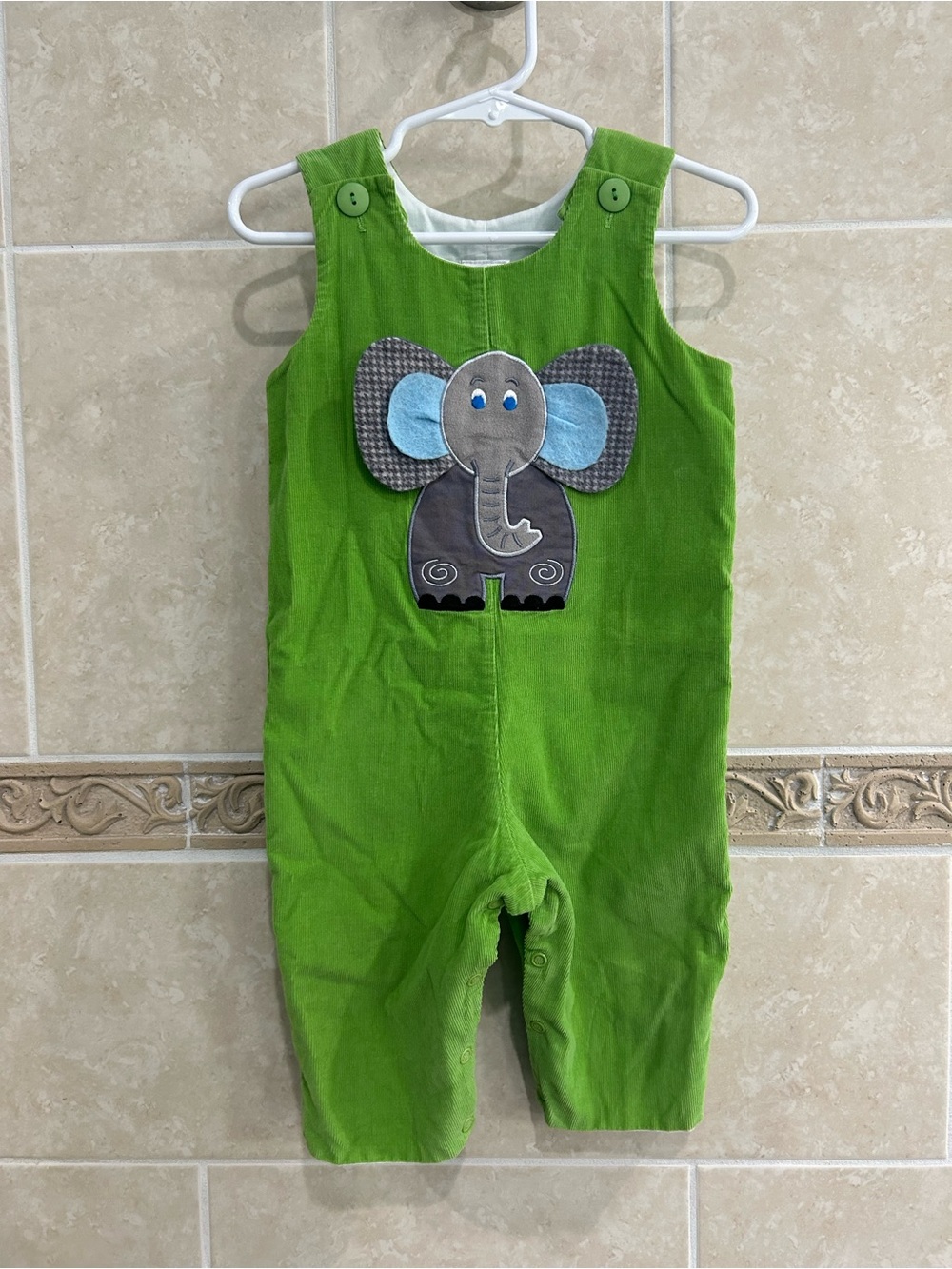Mulberry Street Green Corduroy Elephant Longall